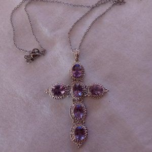 Karis- Amethyst Cross Necklace